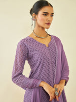 Thumbnail for Soch Ethnic Motifs Embroidered Straight Kurta & Trousers With Dupatta - Distacart