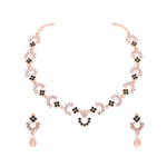 Thumbnail for Tehzeeb Creations Gold-Polished Green Diamond Necklace With Earrings - Distacart