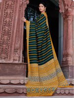 Thumbnail for NOZ2TOZ Women's Bhagalpuri Silk Dark Green Printed Designer Saree With Blouse Piece - Distacart