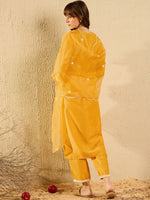 Thumbnail for Indo Era Floral Yoke Design V-Neck Straight Kurta With Trousers & Dupatta