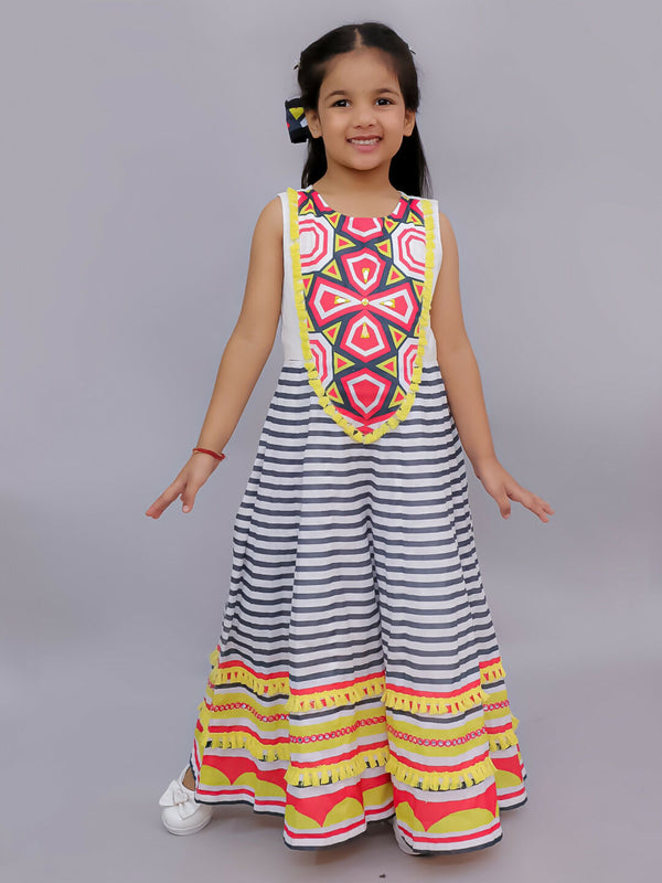 Lil Drama Shor-Gul Multicolor Jumpsuit for Girls