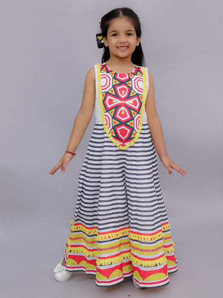 Lil Drama Shor-Gul Multicolor Jumpsuit for Girls