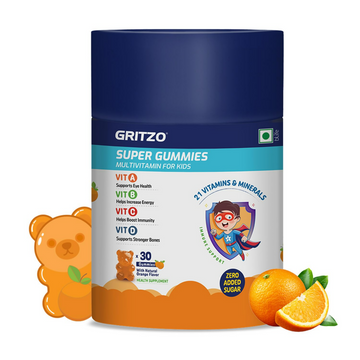 Gritzo Super Gummies, Multivitamin for Kids (Natural Orange Flavour) - Distacart