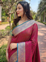 Thumbnail for Mitera Ethnic Motifs Woven Design Saree - Distacart