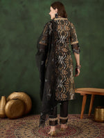 Thumbnail for Sangria Printed Straight Kurta, Trouser & Dupatta Set