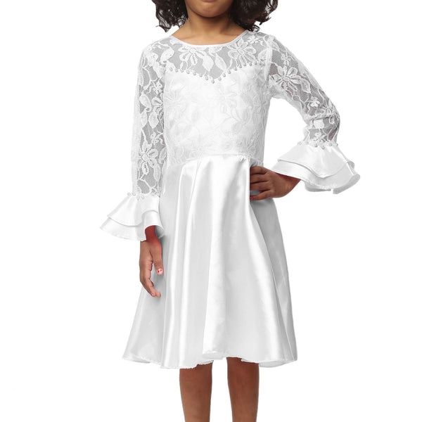 Asmaani Kids Party Wear Stylish Dresses, Perfect for Parties, Functions & Vacations - White - Distacart