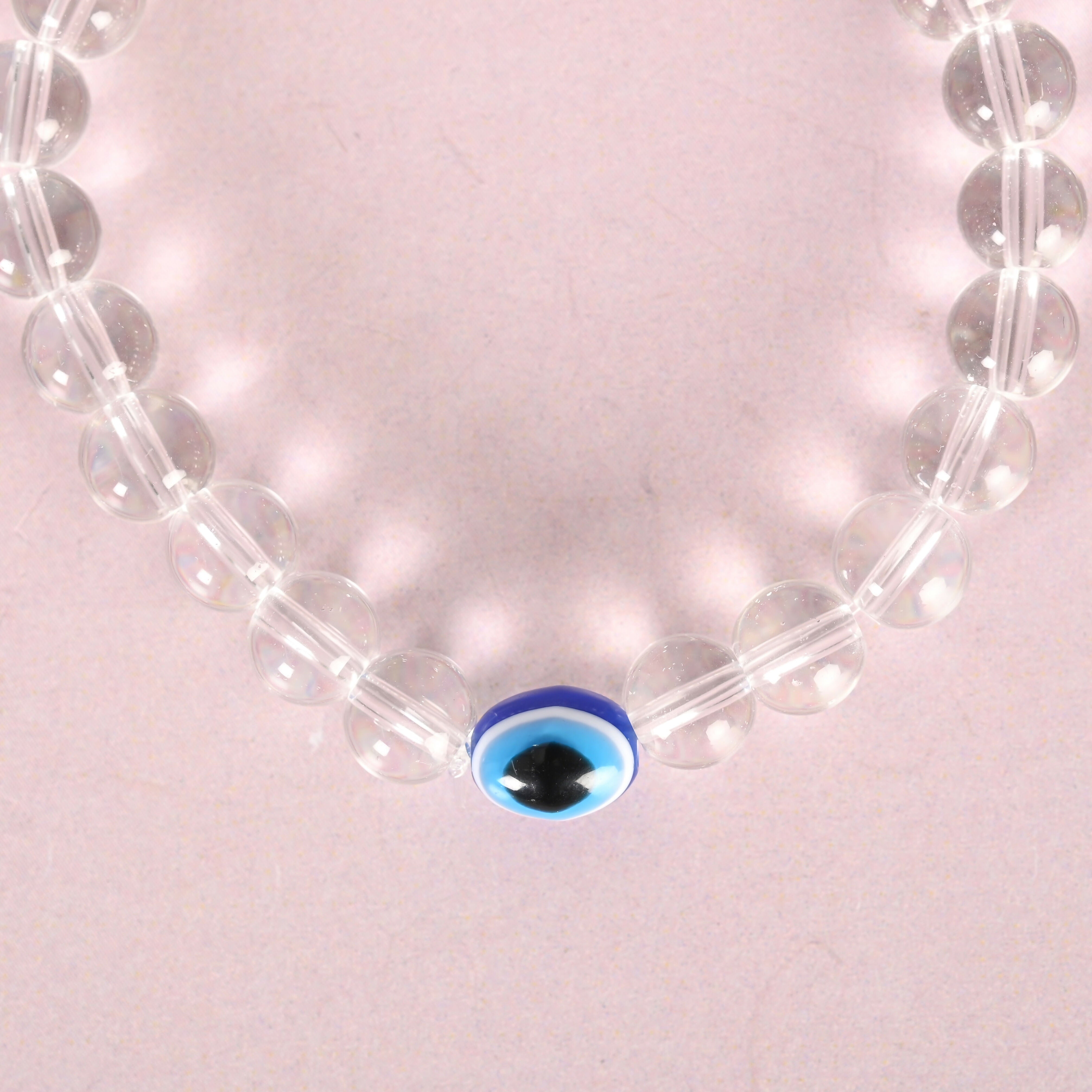 NVR Men & Women Transparent Beaded Elasticated Bracelet - Distacart