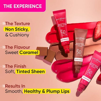 Dot & Key Barrier Repair Ceramide & Peptide SPF 50 Lip Balm - Warm Nude - Distacart