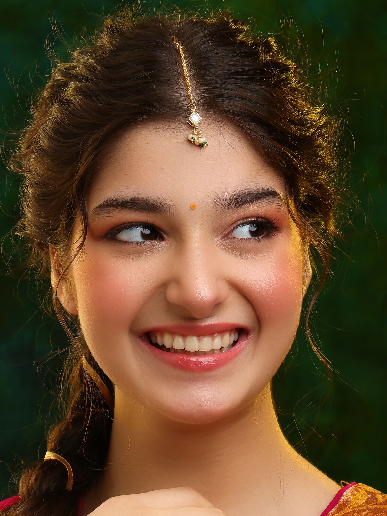 Ruby Raang Jhumka Drop Tikka - Distacart