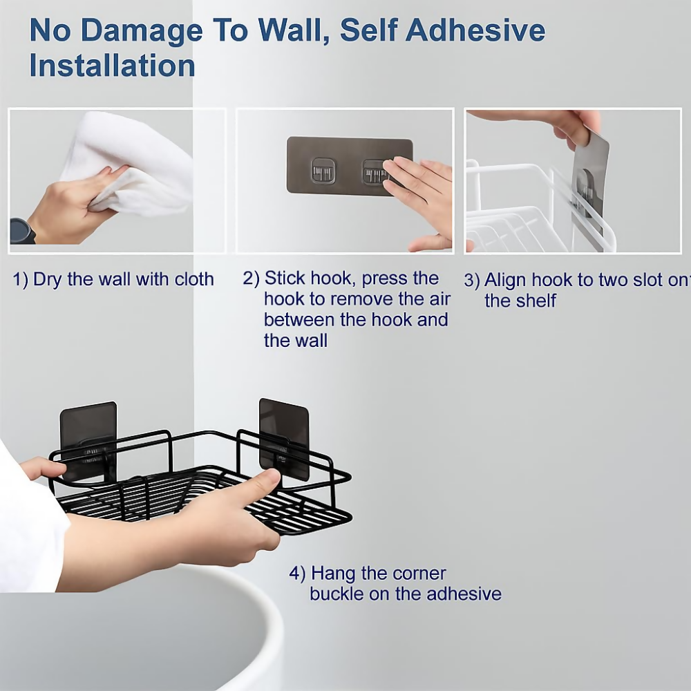 ALMORA Bathroom Organiser Without Drill
