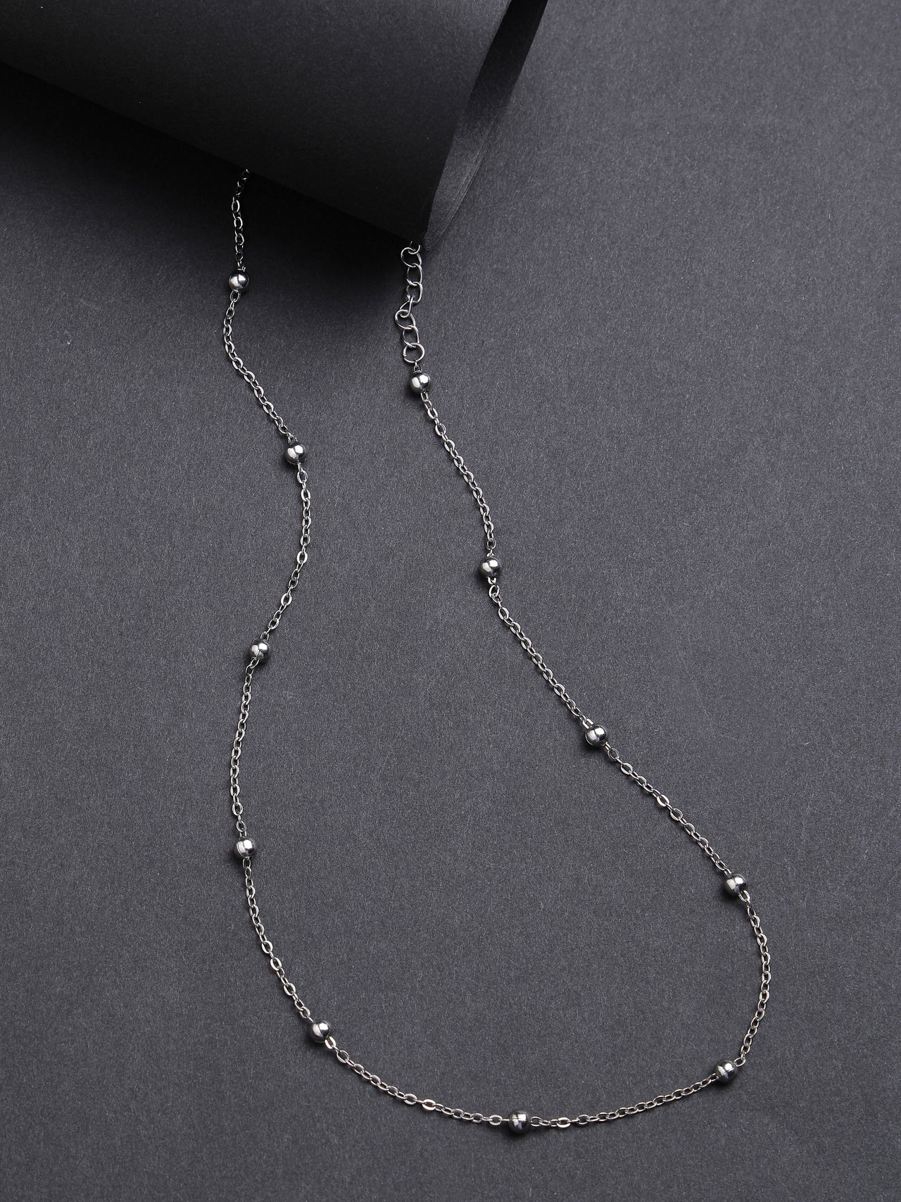 NVR Women's Silver-Toned Artificial Beads German Silver Oxidised Chain - Distacart