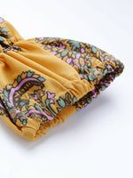 Thumbnail for Ahalyaa Women Mustard Crepe Printed Kurta Churidar Set - Distacart