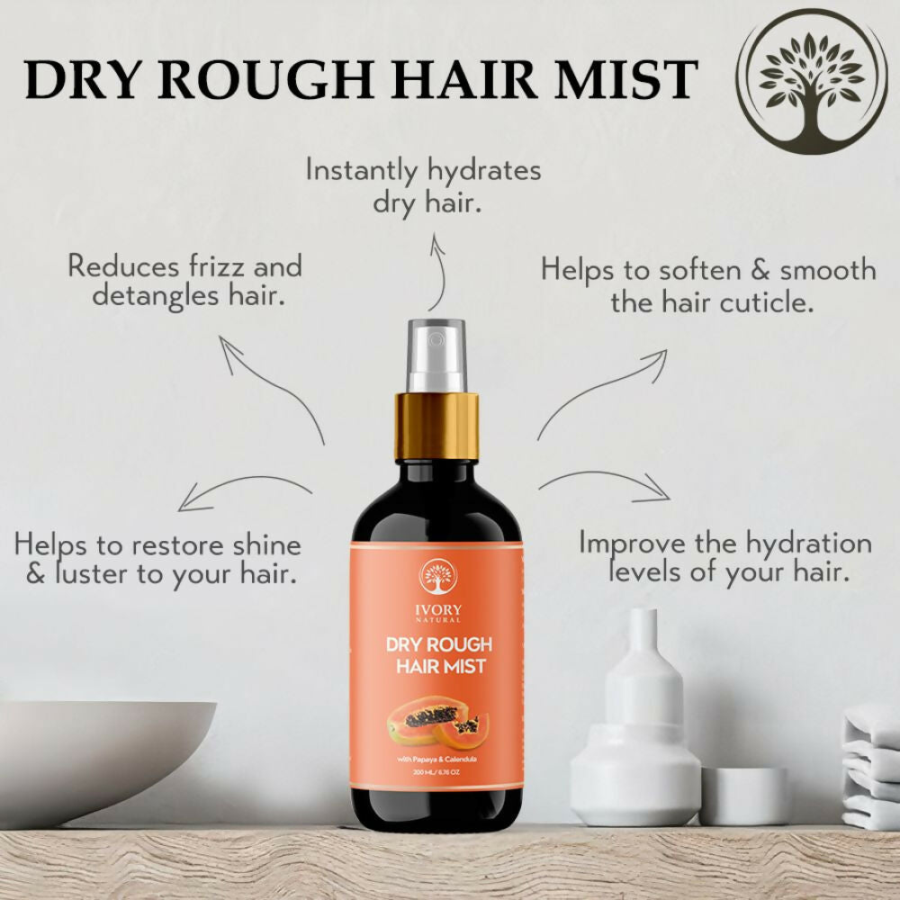 Ivory Natural Dry Rough Hair Mist - Reenergize, Moisturize, And Glow - Immediate Hydration For Dry Hair - Distacart