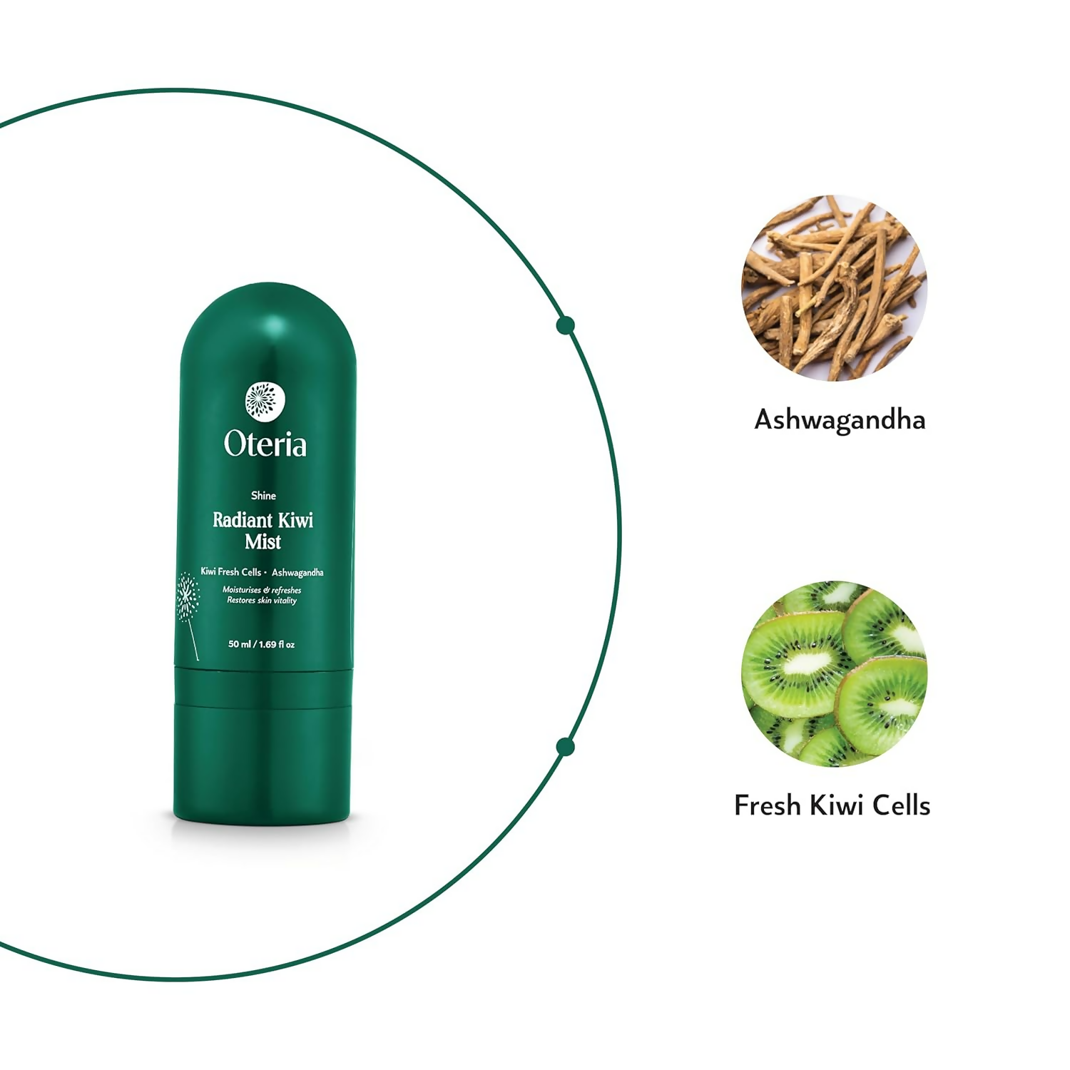 Oteria Radiant Kiwi Mist Spray Toner For Provides Skin With Essential Nutrients - Distacart