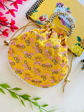 Joban Fashion Potli Bags - Yellow - Dista