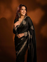 Thumbnail for Joban Fashion Black Rangoli Crush Silk Party Wear Sarees - Distacart