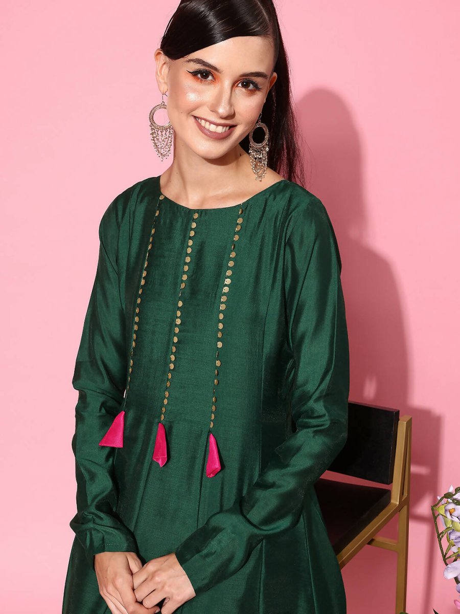 Ahalyaa Women's Traditional wear Ethnic Dress - Green - Distacart