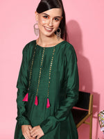 Thumbnail for Ahalyaa Women's Traditional wear Ethnic Dress - Green - Distacart