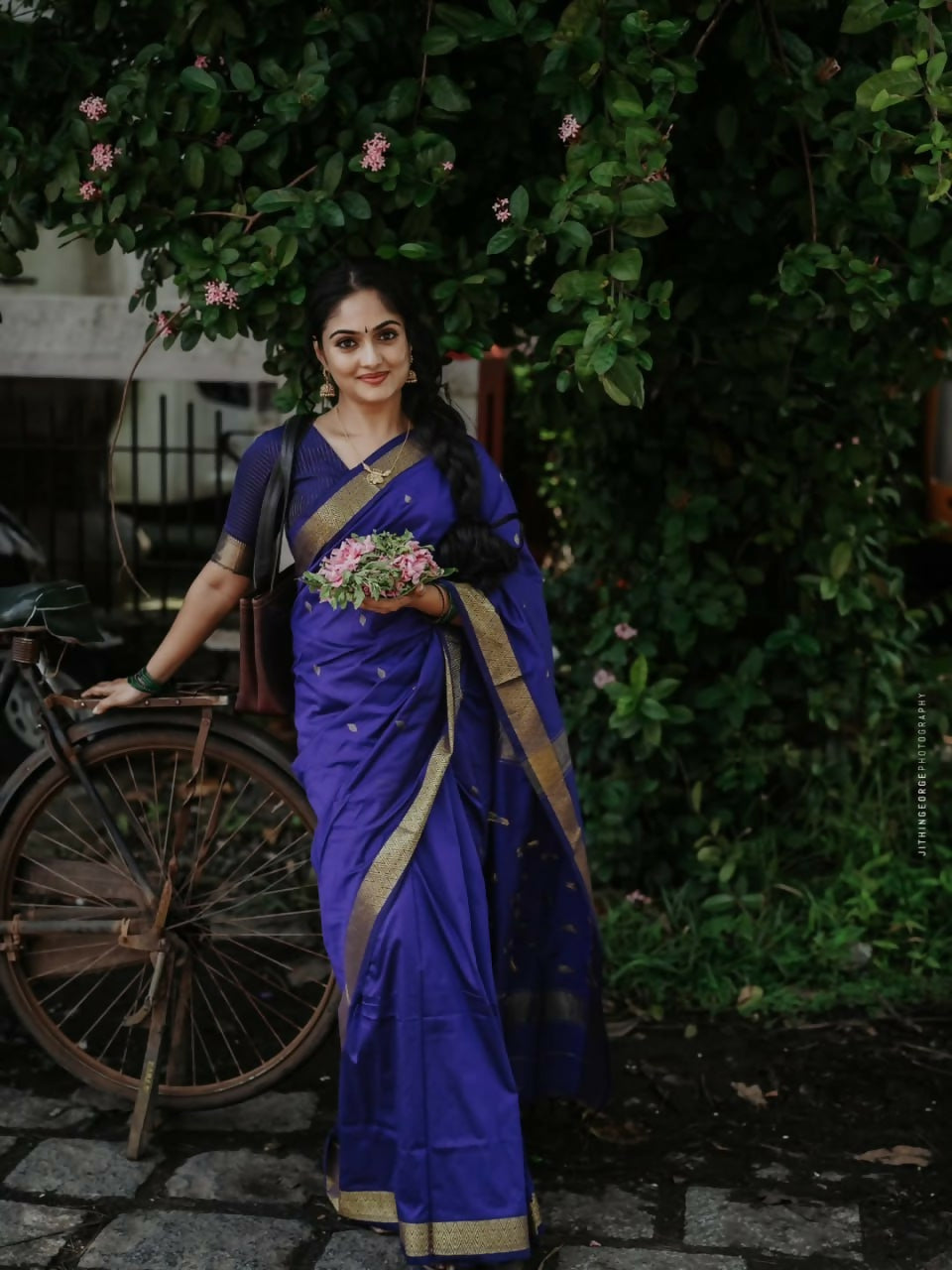 Preksha Creation Blue Designer Cotton Soft Silk Women Saree