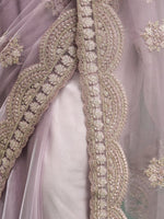 Thumbnail for kasee Floral Embroidered Net Saree - Distacart