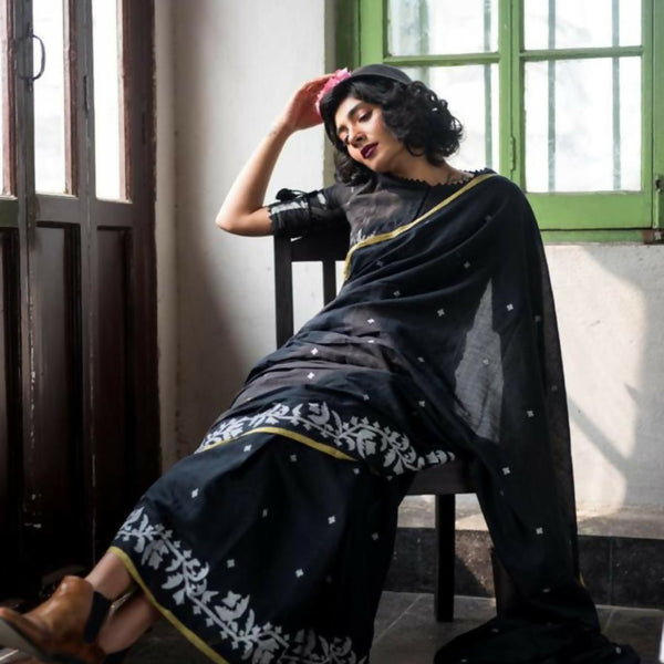 Exclusive Collection Beautiful Black Embroidery Saree