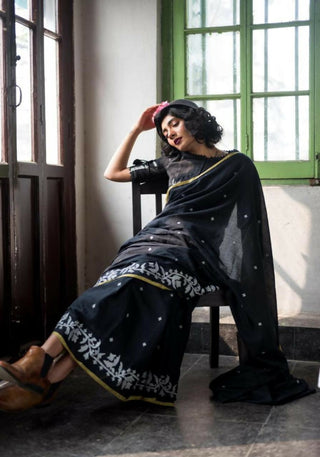 Exclusive Collection Beautiful Black Embroidery Saree