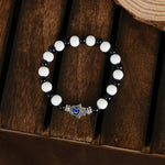 Thumbnail for NVR Men & Women White & Black Marbel Crystal Elasticated Bracelet - Distacart