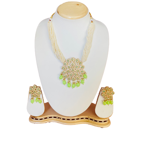 White Multistrand Beaded Choker Jewellery Set By House of Ree - Distacart