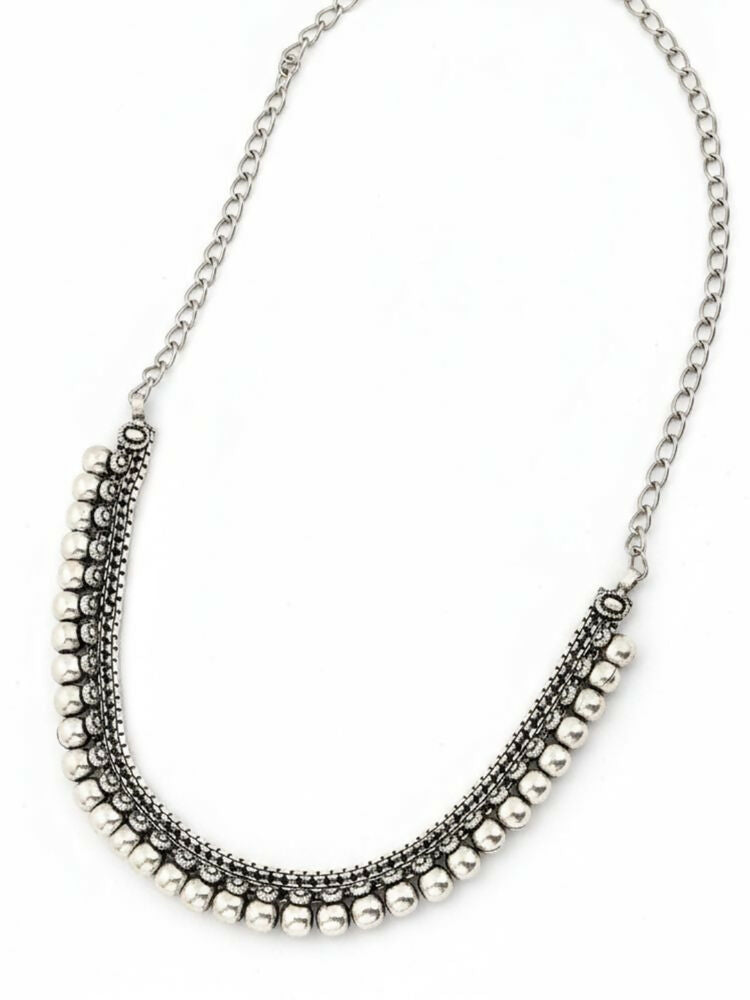 NVR Women Oxidised Silver Plated Necklace - Distacart