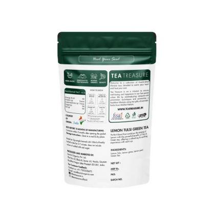 Tea Treasure Lemon Tulsi Green Tea - Distacart