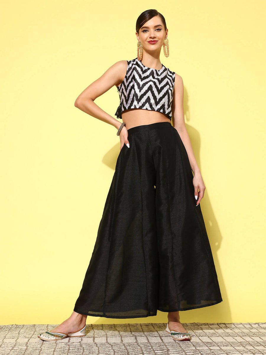 Ahalyaa Women's Traditional wear Co-ords - Black - Distacart