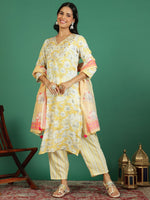 Thumbnail for Sangria Printed With Embroidered Kurta With Trousers & Dupatta