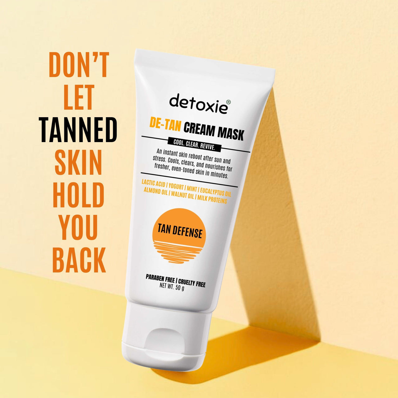 Detoxie Bright Summer Combo - SPF50 Sunscreen Gel & Detan Cream Mask - Distacart