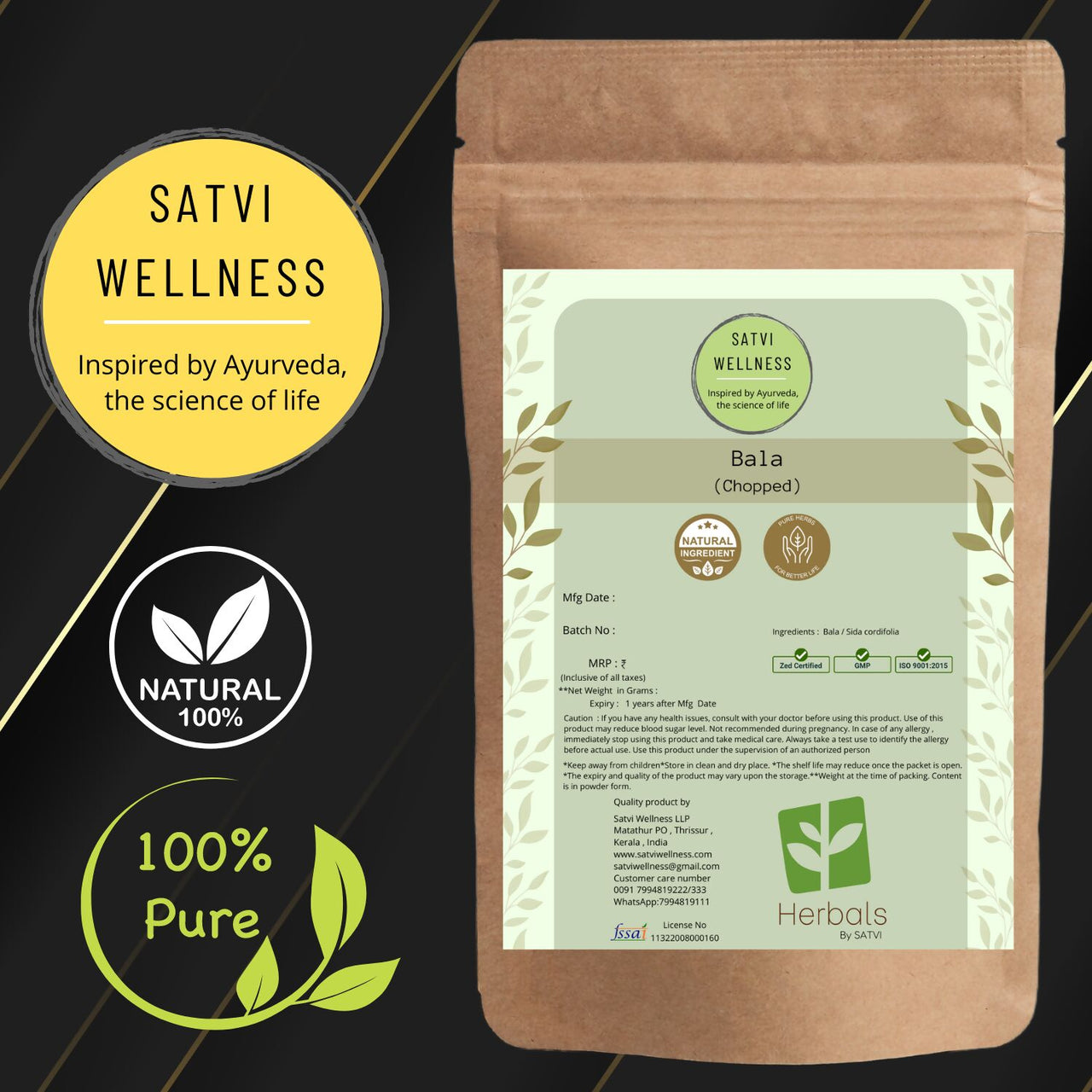 Satvi Wellness Dry Bala / Kurunthoti Chopped - Distacart