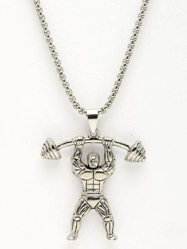 NVR Men's Silver-Plated Stainless Steel Hanuman Pendant with Chain - Distacart