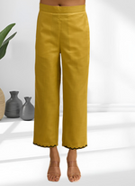 Thumbnail for Joban Fashion Yellow Cotton, Linen Embroidered Readymade Cord Set - Distacart