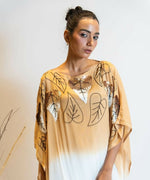 Thumbnail for Timaraa Camel Beige To Ivory Ombre Embellished Kaftan Dress - Dista