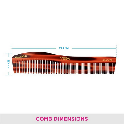Vega Handcrafted Graduated Dressing Comb - HMC-01D - Dista