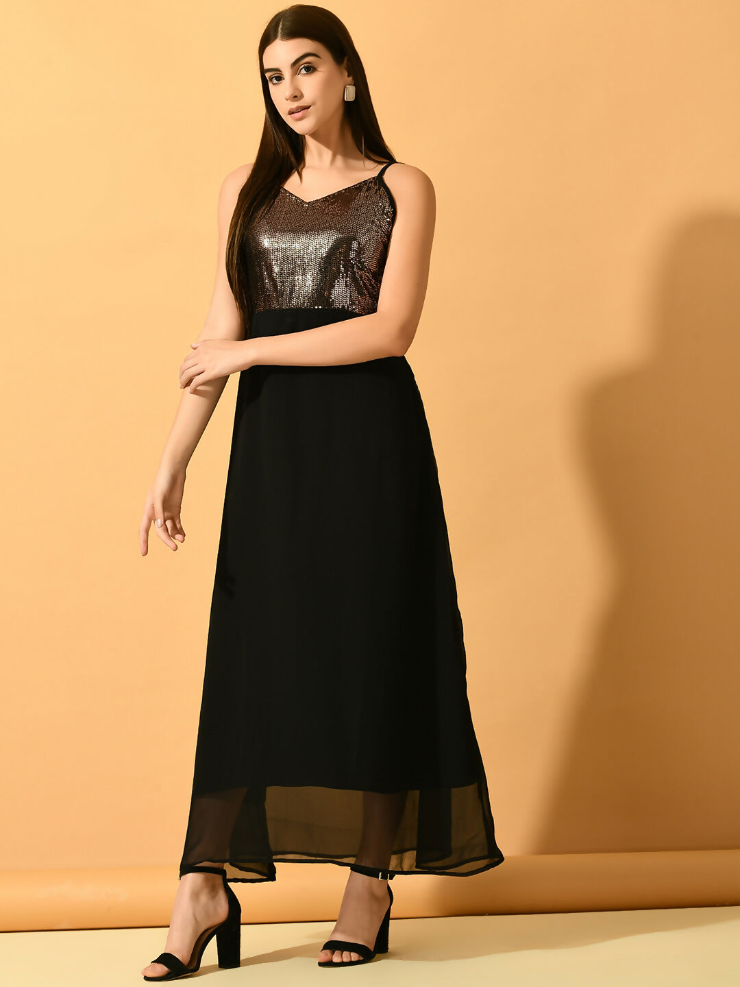 Myshka Women's Black Empire Party Dress - Distacart