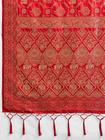 Thumbnail for Shree Shyam Fashion Red Silk Blend Saree - Distacart