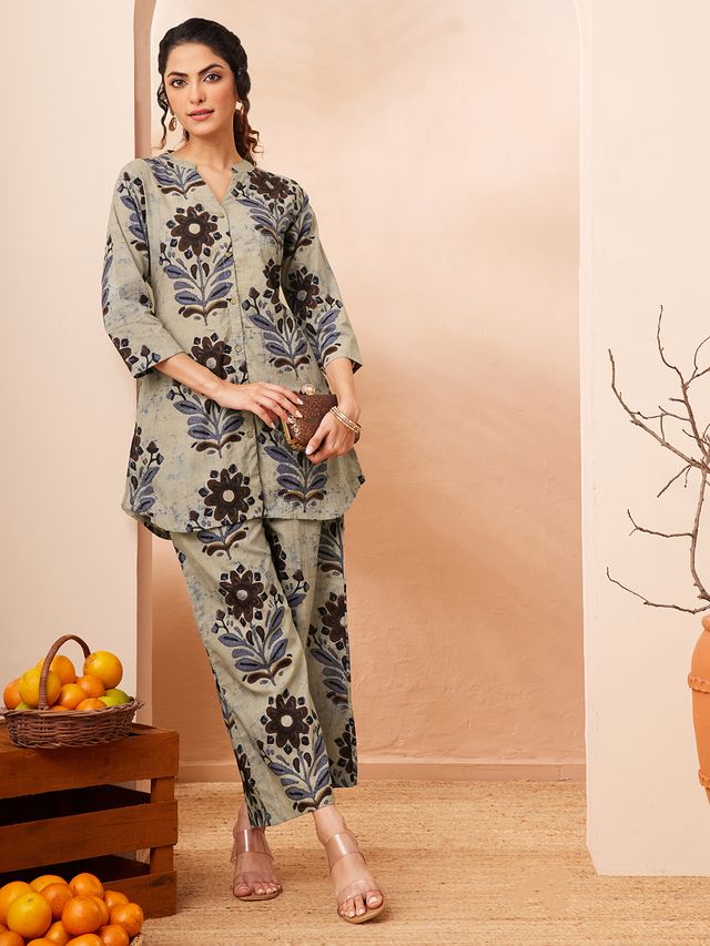 Janasya Multi Straight Cotton Co-Ords - Dista