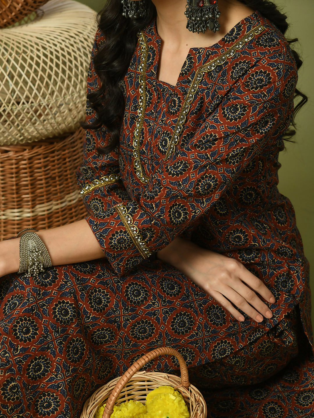 Myshka Women's Multi Printed Cotton Straight Party Kurta Set - Distacart