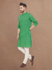 Thumbnail for Even Apparels Men's Pintuck Fancy Green Kurta - Distacart