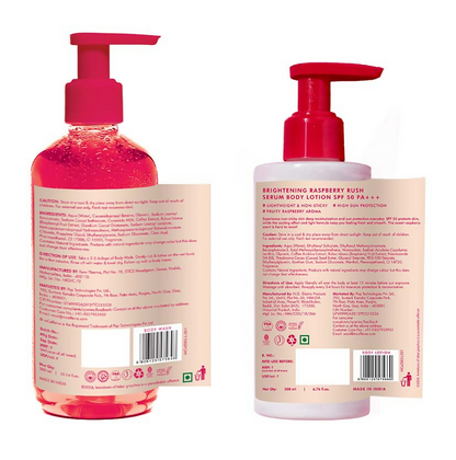 mCaffeine Brightening Raspberry Rush Body Wash & Serum Lotion - Distacart