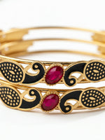 Thumbnail for NVR Women Set of 2 Gold Plated Handcrafted Kada Bangle - Distacart