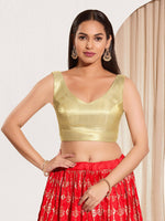 Thumbnail for Joban Fashion Rose Gold Mulberry Silk Padded Blouse With Sweetheart Neck Sleeveless