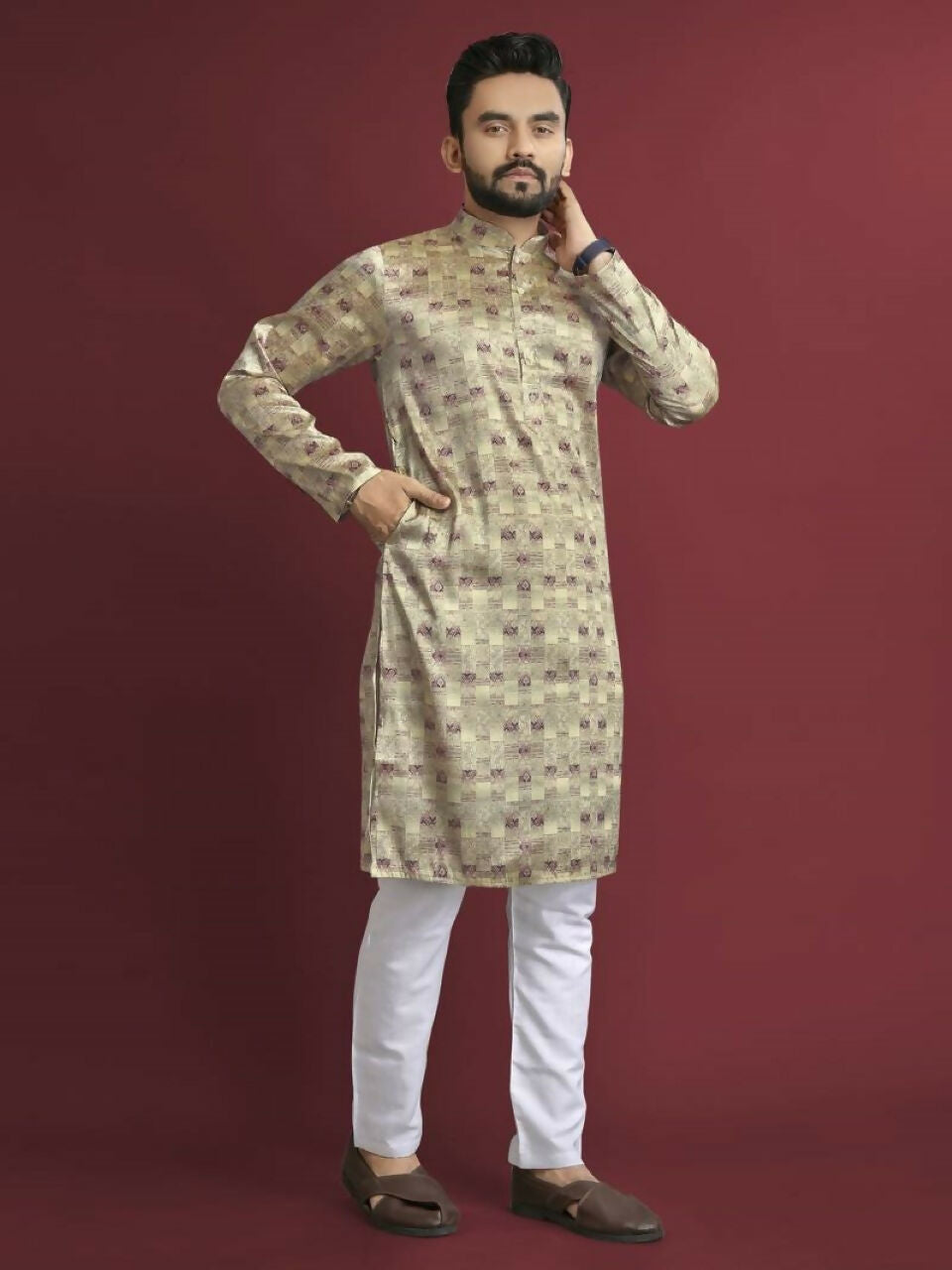 Anaita Multicolour Printed Pure Silk Straight Kurta - Distacart