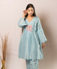 Timaraa Azure Lotus – Handcrafted Upada Silk Co-Ord Set - Dista
