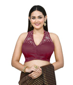 Thumbnail for Joban Fashion Women's Wine Embroidered Stitched Blouse