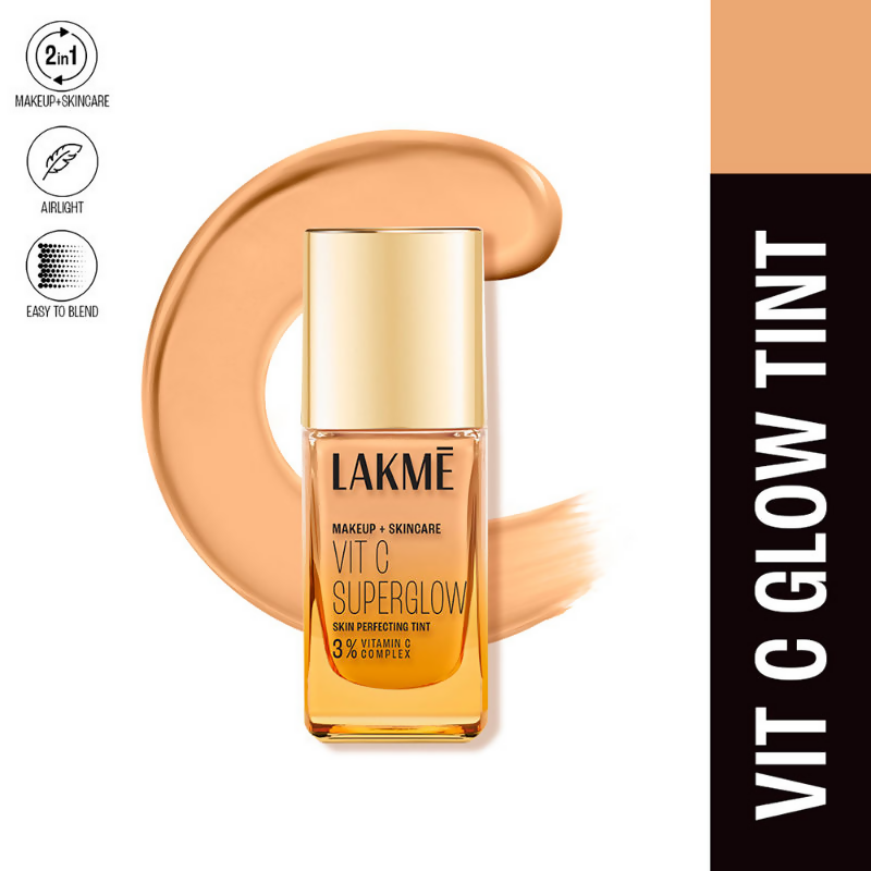 Lakme Vitamin C Superglow Skin Perfecting Tint with 3% Vit C - Warm Creme - Distacart